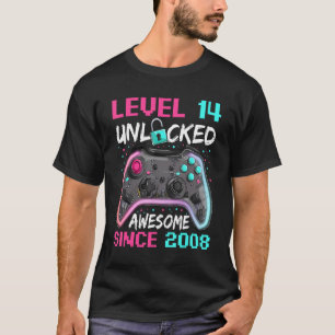 T-shirt Gamer Boy Anniversaire 14 Ans Awesome Depuis 200