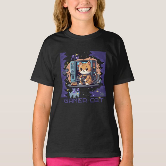 T-shirt Gamer Cat (Devant)