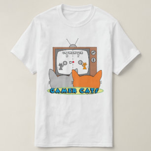 T-shirt GAMER CATS Retro Nostalgalic Video Game