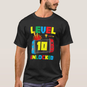 T-shirt Gamer C'est mon 10e anniversaire niveau 10 vide dé