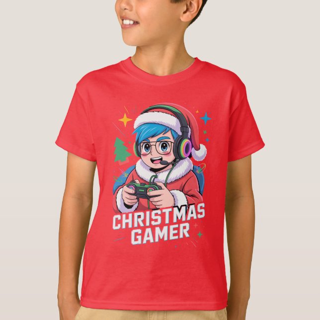 T-shirt Gamer Christmas Gifts Cool Kids Holiday Gamer  (Devant)