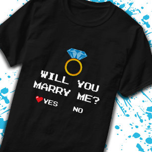 T-shirt Gamer Couple Proposition Voulez-Vous M'Épouser Oui