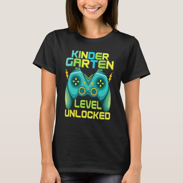T-shirt Gamer Déverrouillé Niveau Gardergarten Retour À L' (Devant)