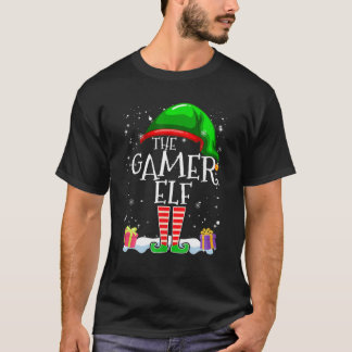 T-shirt Gamer Elf Family Correspondant Groupe de Noël