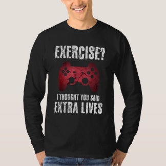 T-shirt Gamer Exercise Extra Lives Video Game Boys Teens K