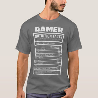 T-shirt Gamer Faits nutritionnels Cool Gamer Funny Video G