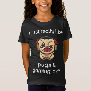 T-Shirt Gamer Funny Carlin Lover Jeux Vidéo Carlin chien J