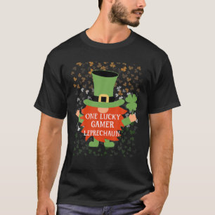 T-shirt Gamer Funny St Patrick's Day Lucky Gnome Family Ma