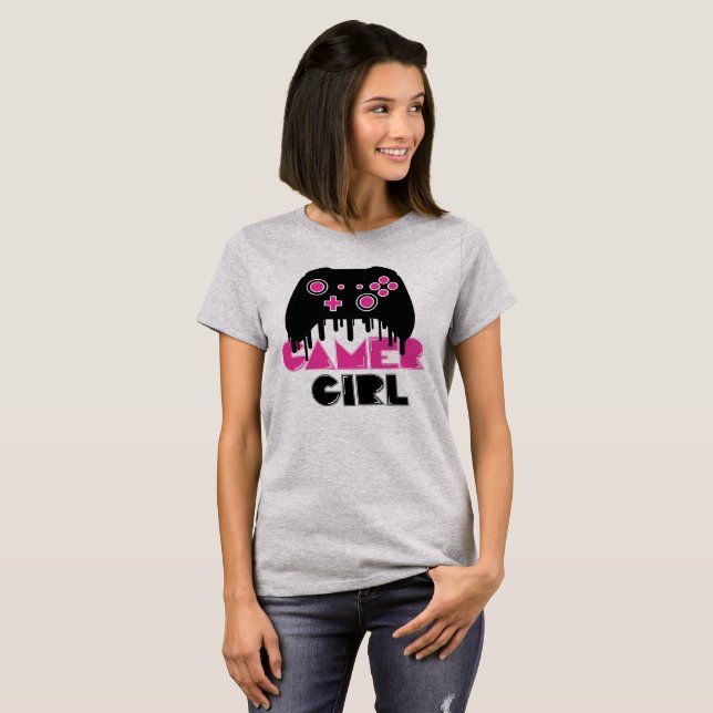 T-shirt Gamer girl filles Mme Gaming Videogame (Devant entier)