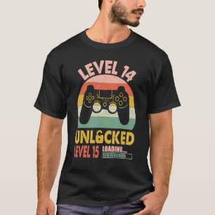 T-shirt Gamer Girl Level 14 Déverrouillé Jeu vidéo 14th Bi