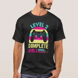 T-shirt Gamer Girl Level 2 Complete Video Game 2nd Birthda