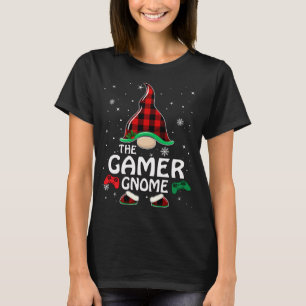 T-shirt Gamer Gnome Buffalo Plaid Matching Family Christma