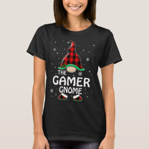 T-shirt Gamer Gnome Buffalo Plaid Matching Family Christma