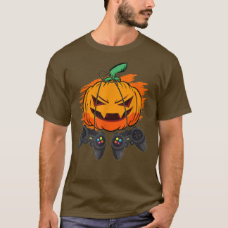 T-shirt Gamer Halloween Jack-o'-lantern Hommes Enfant Drôl