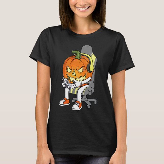 T-shirt Gamer Halloween Jackolantern Scandale Jeux Garçons (Devant)
