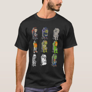 T-shirt Gamer Halloween Skeleton Vampire Jeu Mummy Boys