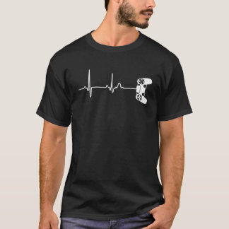 T-shirt Gamer Heartbeat Pour Les Joueurs De Jeux Vidéo