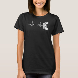 T-shirt Gamer Heartbeat Tee Funny Gaming Geek Heartbeat Vi