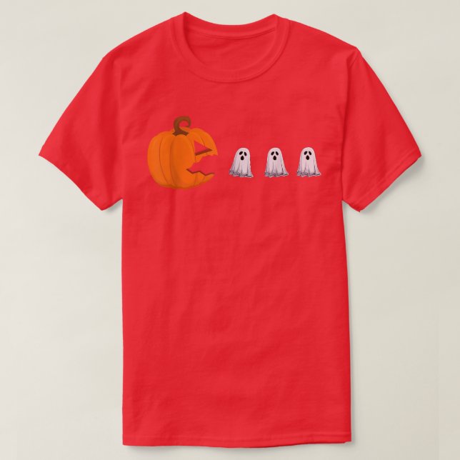 T-shirt Gamer Kid Halloween Citrouille Jack OLantern Mange (Design devant)