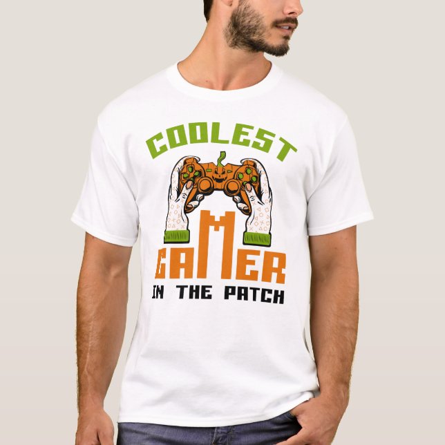 T-shirt Gamer Le Plus Coolest Dans Le Patch Cadeau Hallowe (Devant)