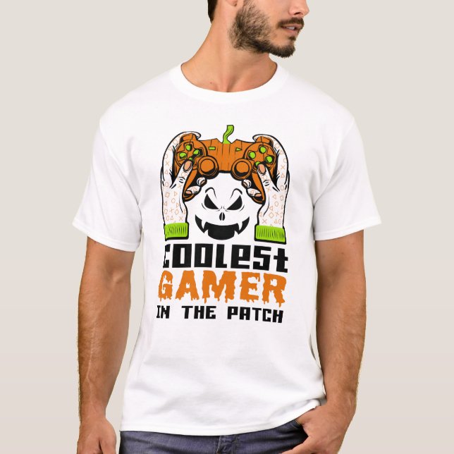 T-shirt Gamer Le Plus Coolest Dans Le Patch Cadeau Hallowe (Devant)