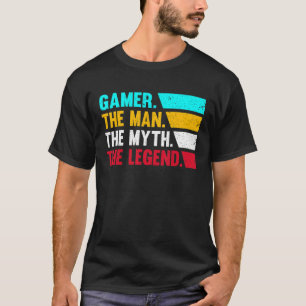 T-shirt Gamer Man Myth Légende Amusants Cool Vidéo Jeu Hom