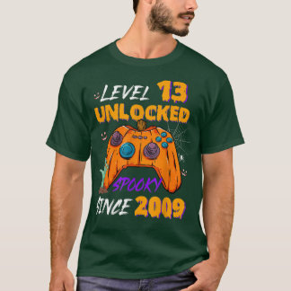 T-shirt Gamer Niveau 13 Déverrouillé 13ème anniversaire Éf