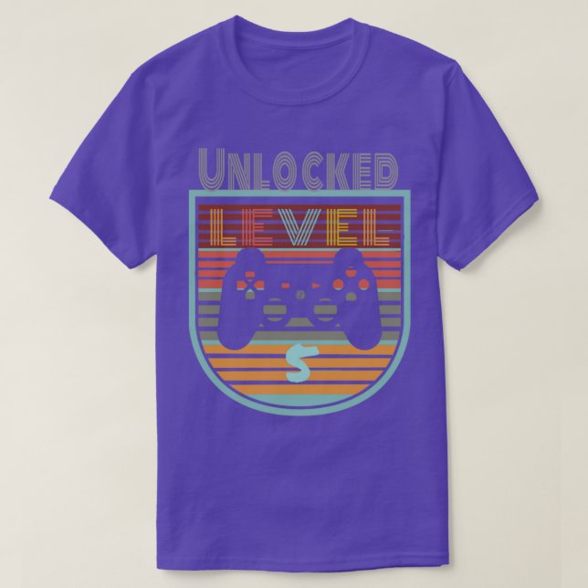 T-shirt Gamer Niveau 5 Enfants déverrouillés Chemise 5e an (Design devant)