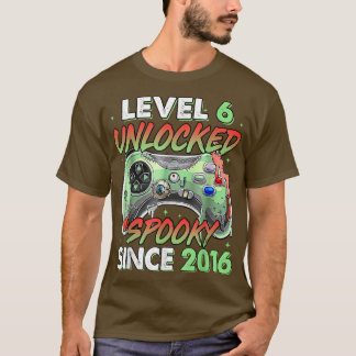 T-shirt Gamer Niveau 6 déverrouillé 6e anniversaire Éffray