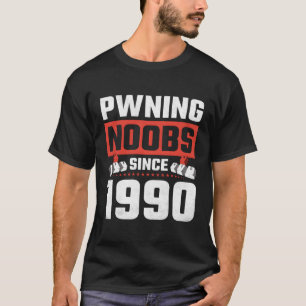 T-shirt Gamer Pwning Noobs Depuis 1990 Wasf Gaming