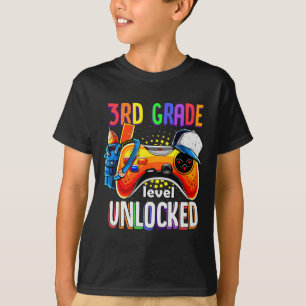 T-shirt Gamer Retour À L'École Gamepad 3e Niveau Troisième