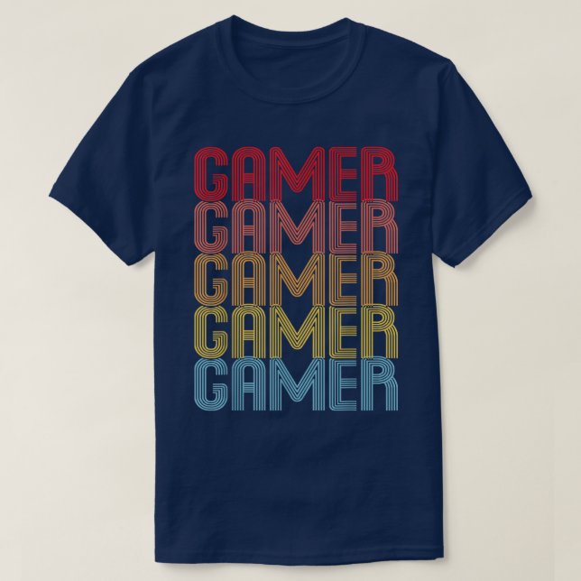 T-shirt Gamer Retro les années 70 jeu amusant (Design devant)