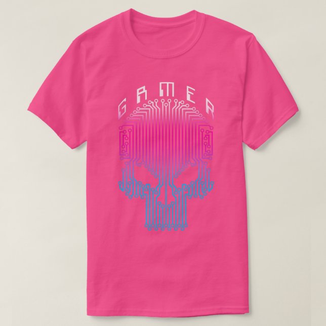 T-shirt Gamer Skull Computer Circuit Funny Video Gaming Ha (Design devant)