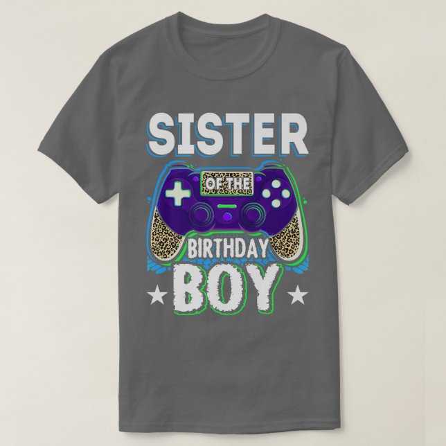 T-shirt Gamer Soeur de l'Anniversaire Jeu Vidéo de garçon  (Design devant)