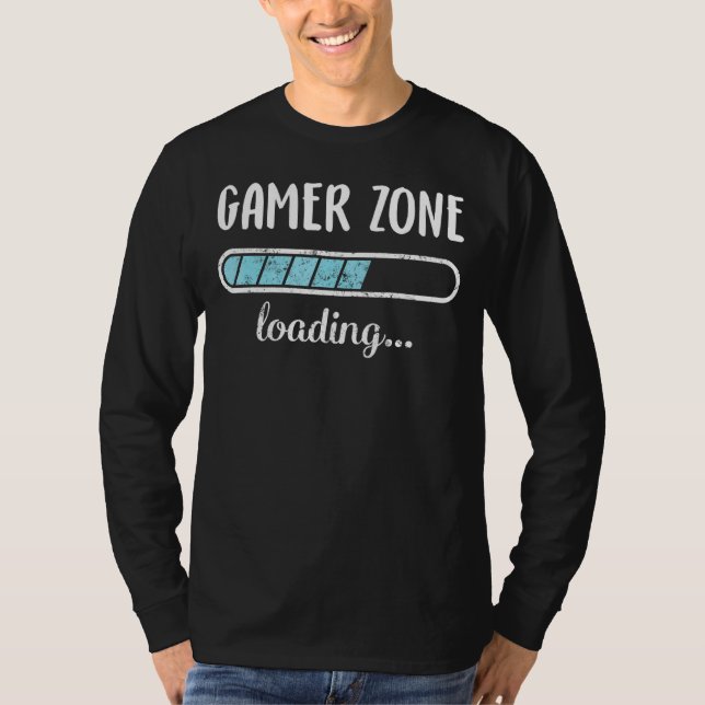 T-shirt Gamer Zone Chargement Famille Amis Humour Pos tend (Devant)