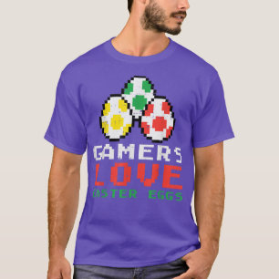T-shirt Gamers Aime Les Oeufs de Pâques Jolie Vidéo Jeu Je