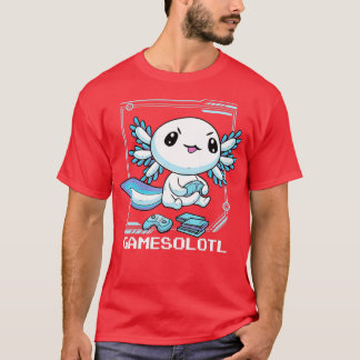 T-shirt Gamesolotl Axolotl Poisson Jouer Jeux Vidéo Lizar