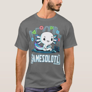 T-shirt Gamesolotl Axolotl Poisson Jouer Jeux Vidéos