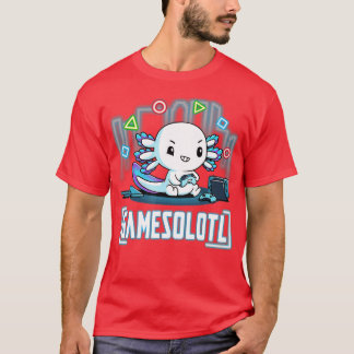 T-shirt Gamesolotl Axolotl Poisson Jouer Jeux Vidéos