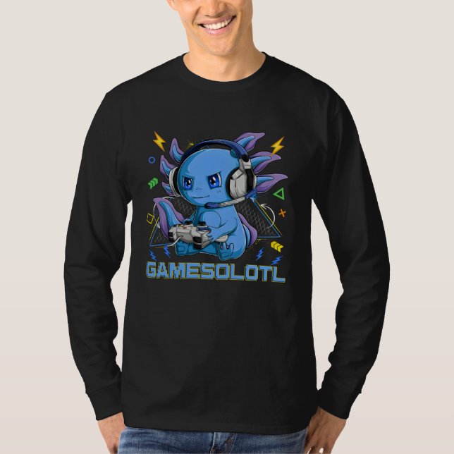 T-shirt Gamesolotl Axolotl Video Game Controller Gaming Bo (Devant)