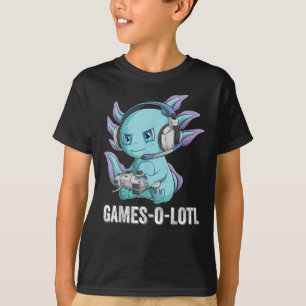 T-shirt Gamesolotl Axolotl Vidéo Gamer Kawaii Anime garç