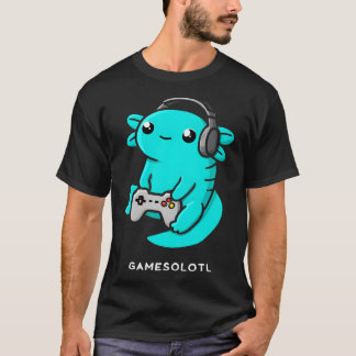 T-shirt Gamesolotl Axolotl Video Gamer Kawaii Anime Garçon