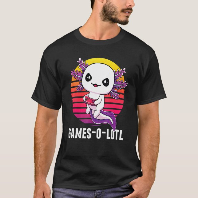 T-shirt Gamesolotl Gamer Axolotl Jeux Vidéos Salamander (Devant)