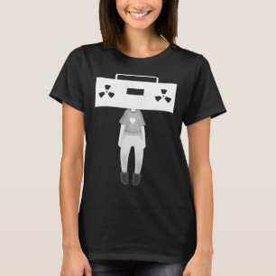 T-shirt Gamin Radioactif Cool Casque de Boom Box avec Tenu
