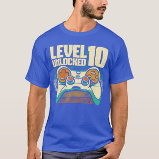 T-shirt Gaming 10e anniversaire année vieux joueur niveau 