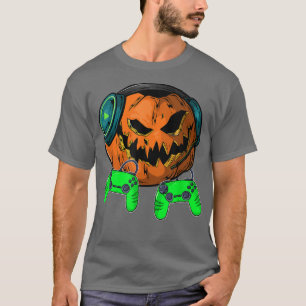 T-shirt Gaming Halloween jack o lantern Gamer Video Games 