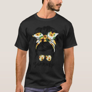 T-shirt Gammie Life Sunflower Messy Bun Fête des mères 1