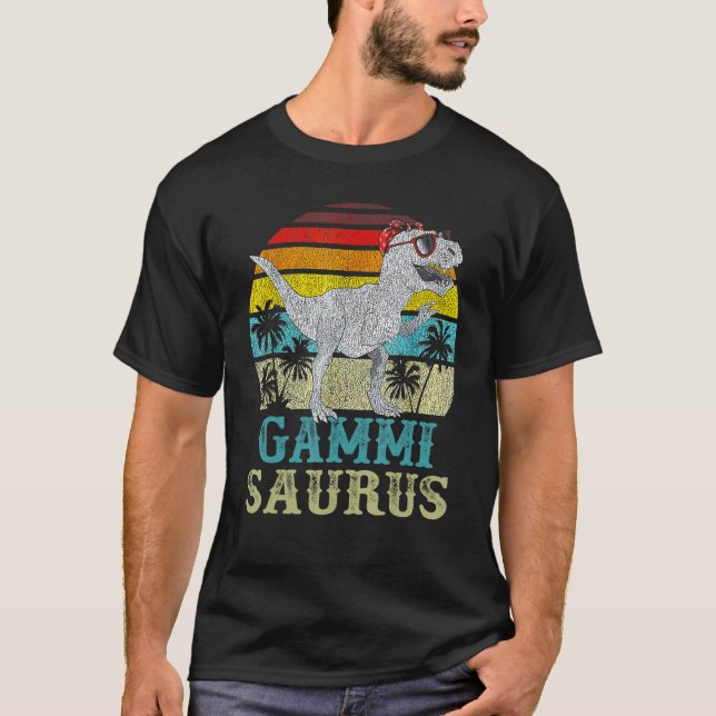 T-shirt Gammisaurus T Rex Dinosaur Gammi Saurus Family Mat (Devant)