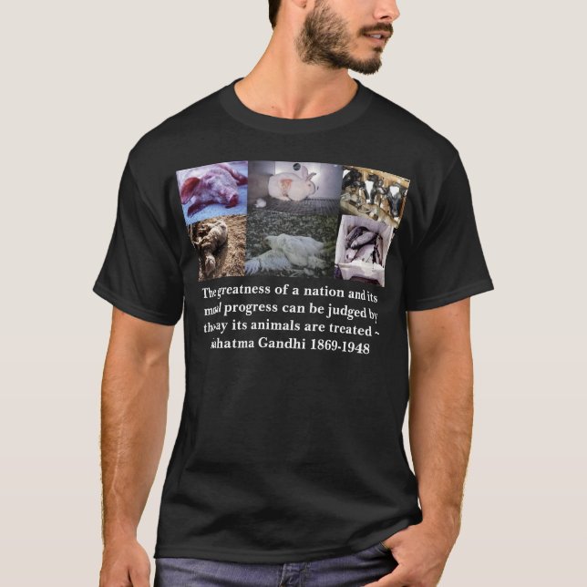 T-shirt gandhi, la grandeur d'une nation et son moral… (Devant)