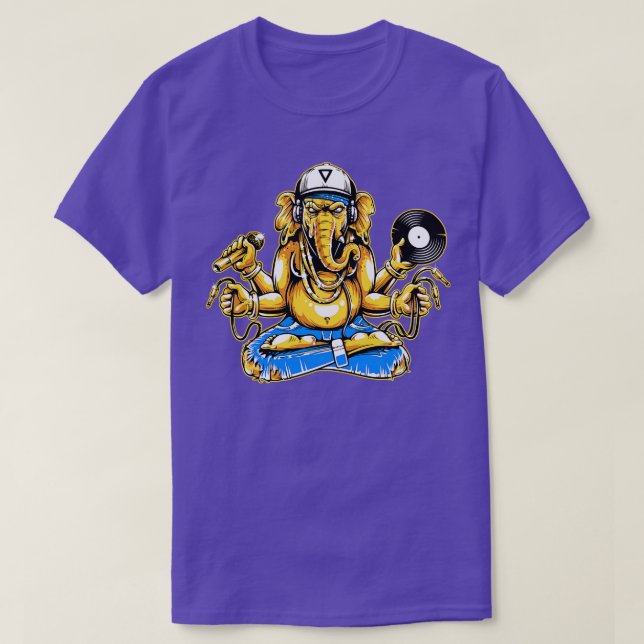 T-shirt Ganesha Avec Instruments De Musique (Design devant)